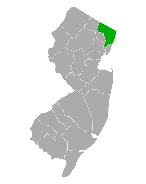 Karte Von Bergen New Jersey — Stockvektor