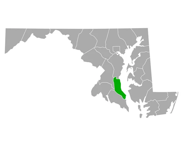 Carte Calvert Dans Maryland — Image vectorielle