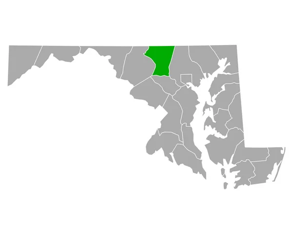 Carte Carroll Dans Maryland — Image vectorielle