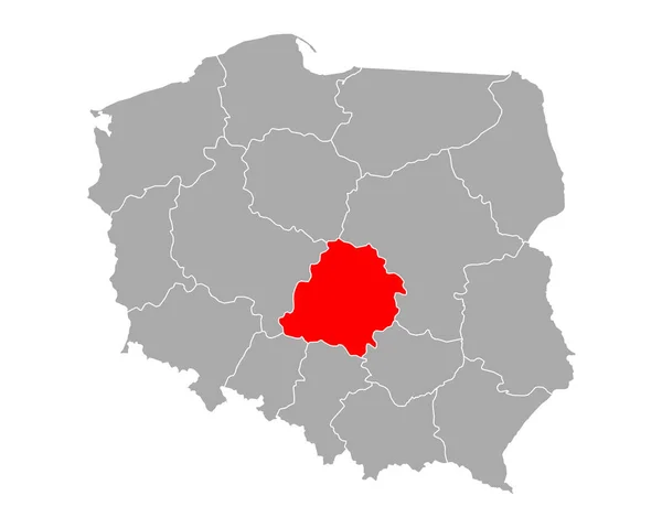 Map Lodzkie Poland — стоковий вектор