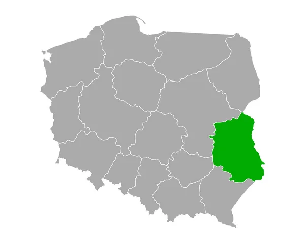Polonya Daki Lubelskie Haritası — Stok Vektör