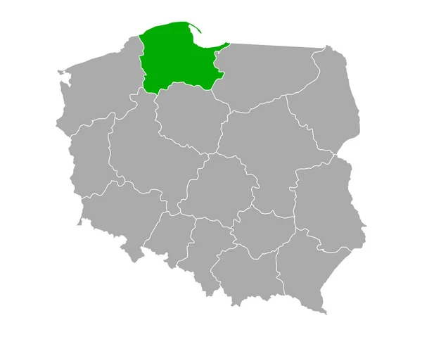 Map Pomorskie Poland — Stock Vector