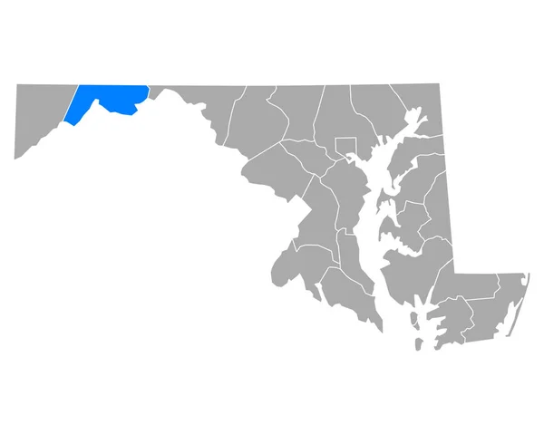 Peta Allegany Maryland - Stok Vektor
