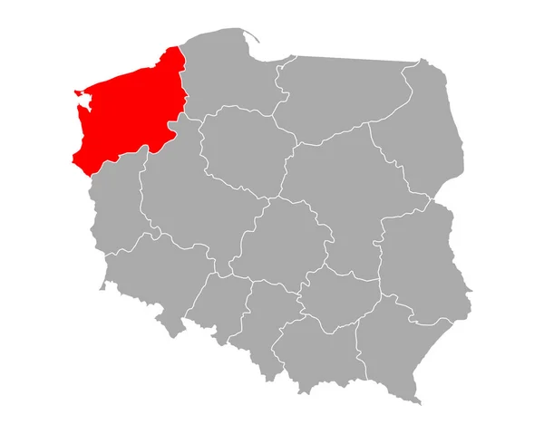 Map Zachodniopomorskie Poland — стоковий вектор