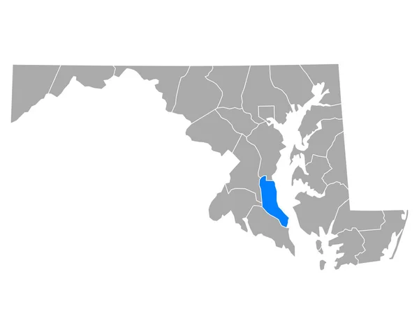 Carte Calvert Dans Maryland — Image vectorielle
