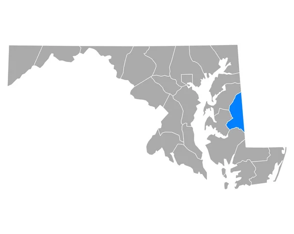 Mapa Caroline Marylandu — Stockový vektor