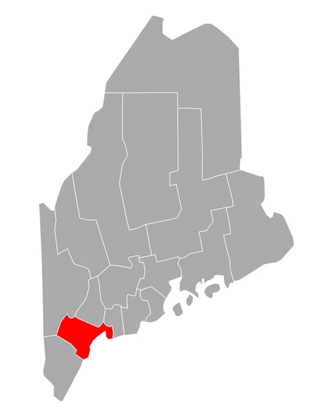 Mapa Cumberlandu Maine — Stockový vektor