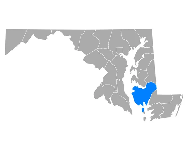 Mappa Dorchester Maryland — Vettoriale Stock