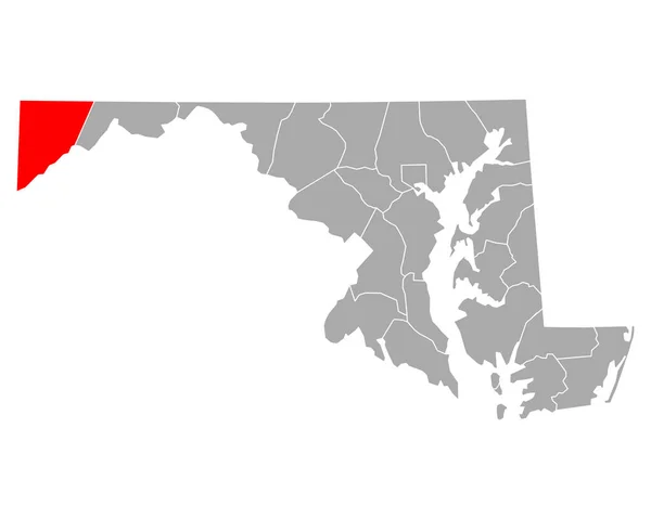 Maryland Deki Garrett Haritası — Stok Vektör