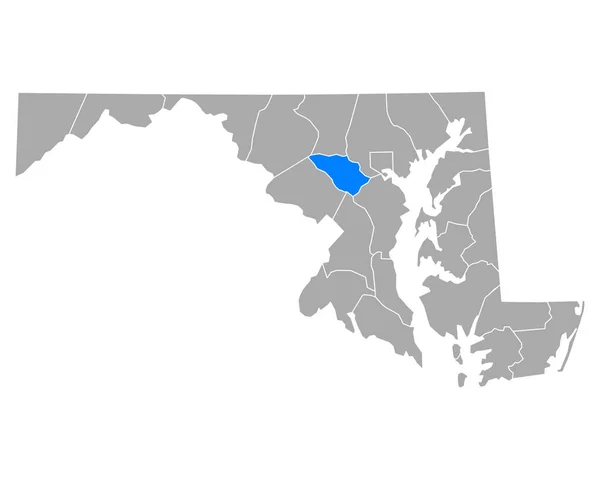 Mapa Howarda Maryland — Wektor stockowy