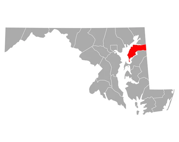 Mappa Del Kent Maryland — Vettoriale Stock