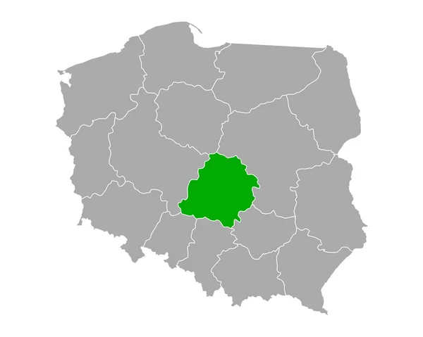 Polonya Daki Lodzkie Haritası — Stok Vektör