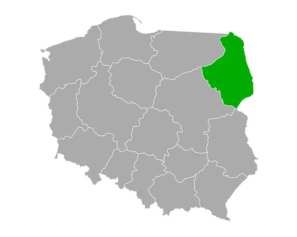 Mapa Podlaskie Polonia — Vector de stock
