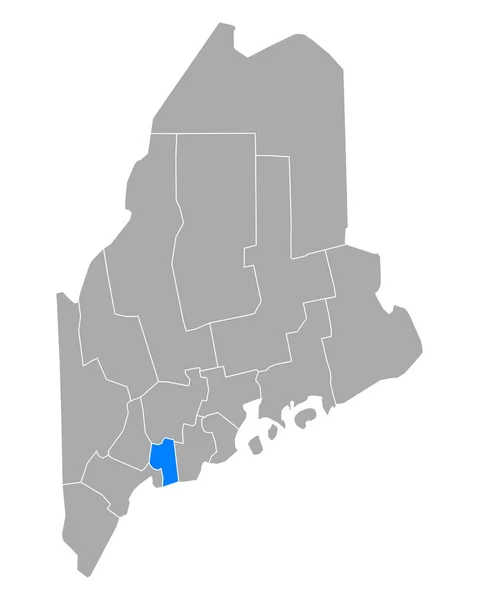 Kaart Van Sagadahoc Maine — Stockvector