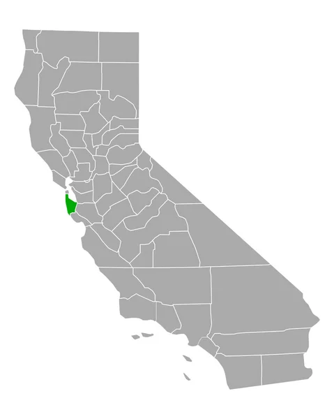 Karte Von San Mateo Kalifornien — Stockvektor