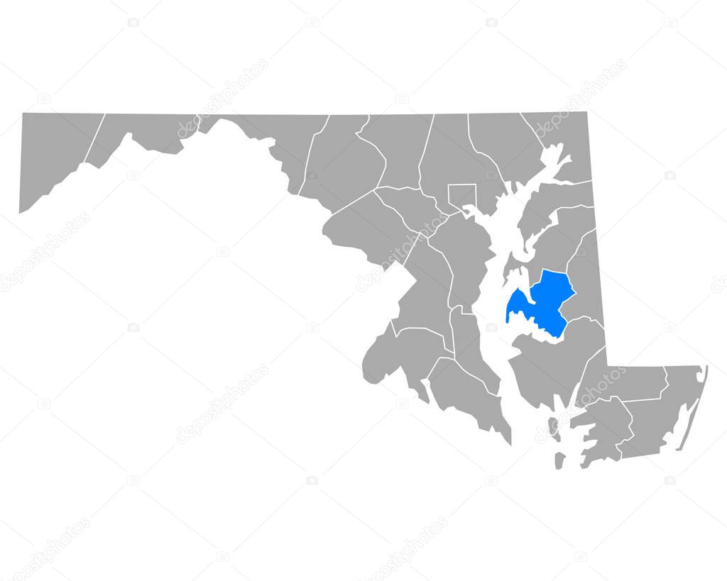 Map of Talbot in Maryland