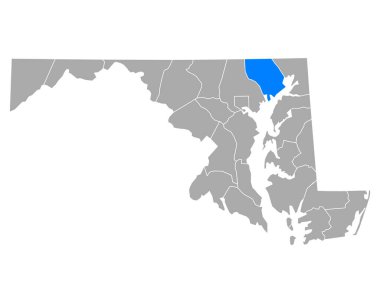 Map of Harford in Maryland clipart