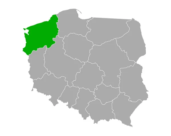 Map Zachodniopomorskie Poland — стоковий вектор