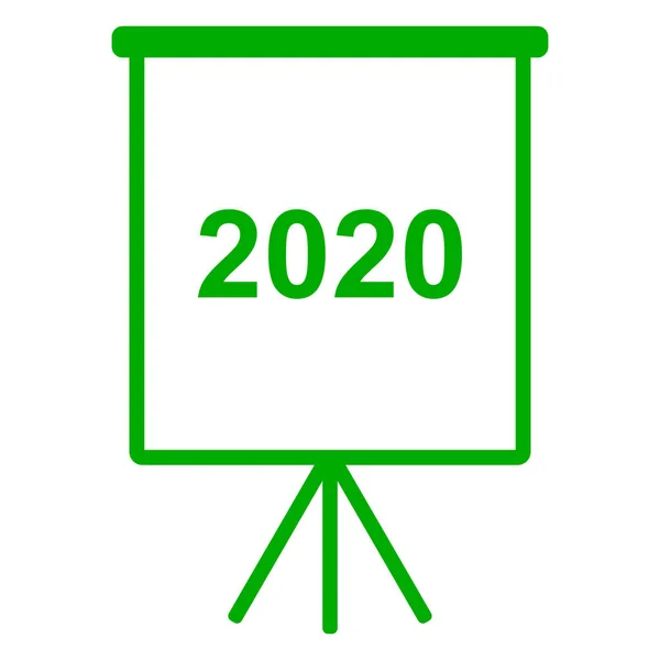 Ano 2020 Flipchart Como Ilustração Vetorial —  Vetores de Stock