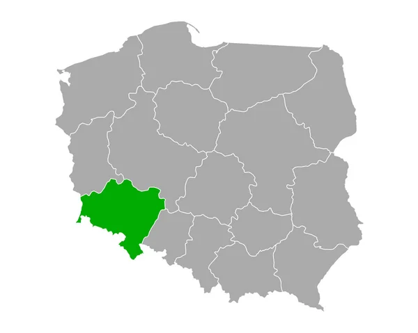 Mappa Dolnoslaskie Polonia — Vettoriale Stock