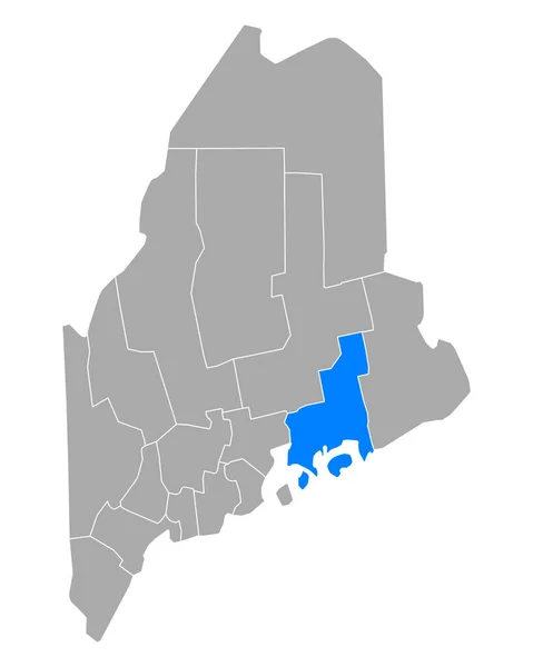 メイン州のハンコック地図 — ストックベクタ