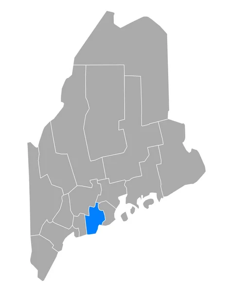 缅因州林肯地图 — 图库矢量图片