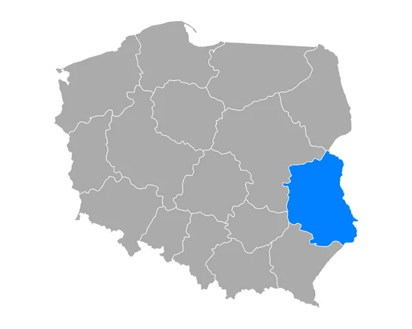 Polonya Daki Lubelskie Haritası — Stok Vektör