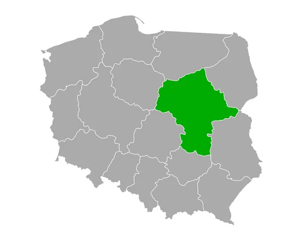 ポーランドのマゾヴィエツキ地図 — ストックベクタ