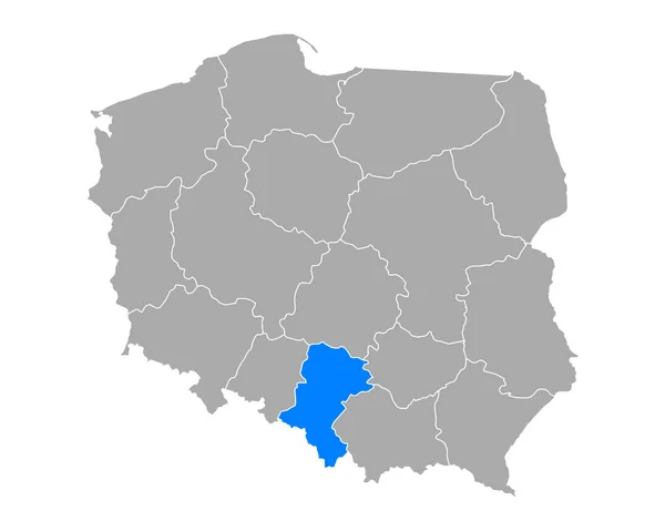 Χάρτης Του Slaskie Στην Πολωνία — Διανυσματικό Αρχείο