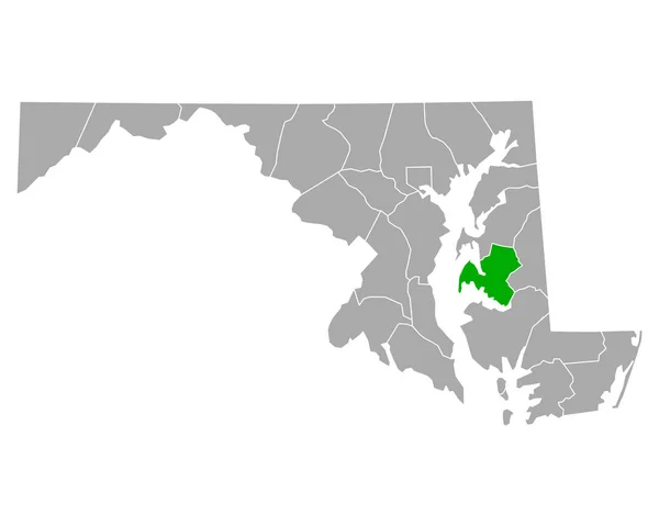 Peta Talbot Maryland - Stok Vektor