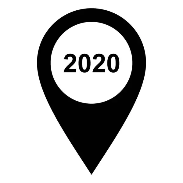 Рік 2020 Місце Розташування Штифта Векторна Ілюстрація — стоковий вектор
