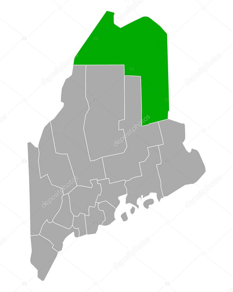 Map of Aroostook in Maine