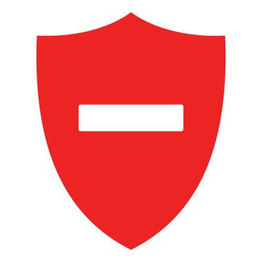 Vektör illüstrasyonu olarak eksi ve kalkan