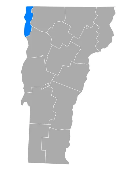 バーモント州のグランド島の地図 — ストックベクタ