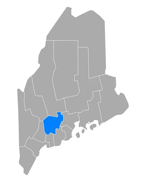 Kaart Van Kennebec Maine — Stockvector