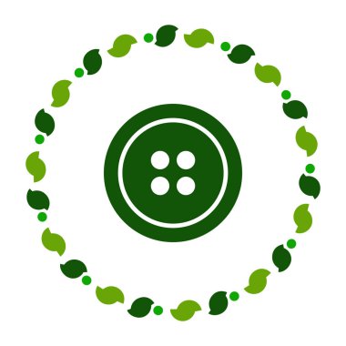 Vektör illüstrasyonu olarak düğme ve çelenk