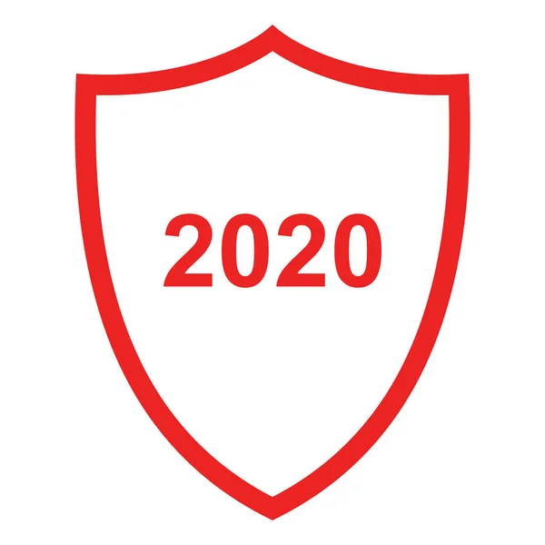 Año 2020 Escudo Como Ilustración Vectorial — Vector de stock