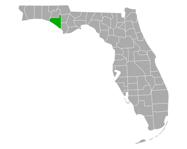 Mapa Bay Floridě — Stockový vektor