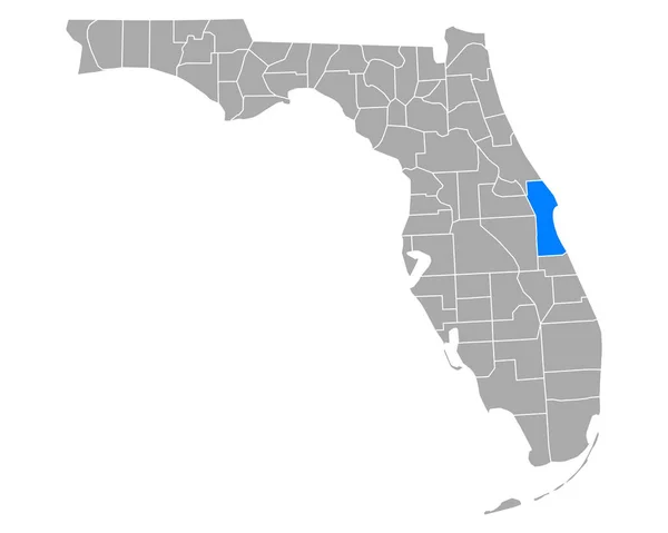 Karta Över Brevard Florida — Stock vektor