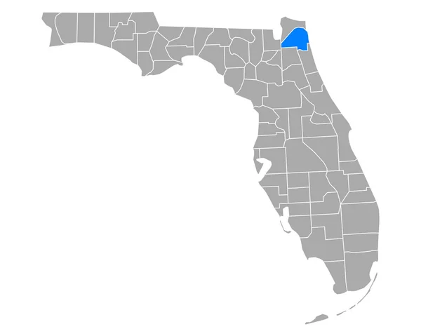 Florida Daki Duval Haritası — Stok Vektör