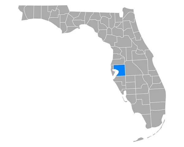 Map Hillsborough Florida — Stock Vector