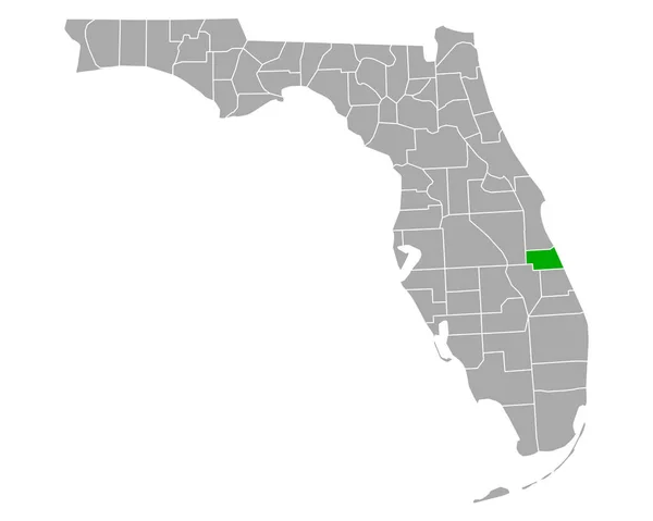 Térkép Indian River Florida Városában — Stock Vector