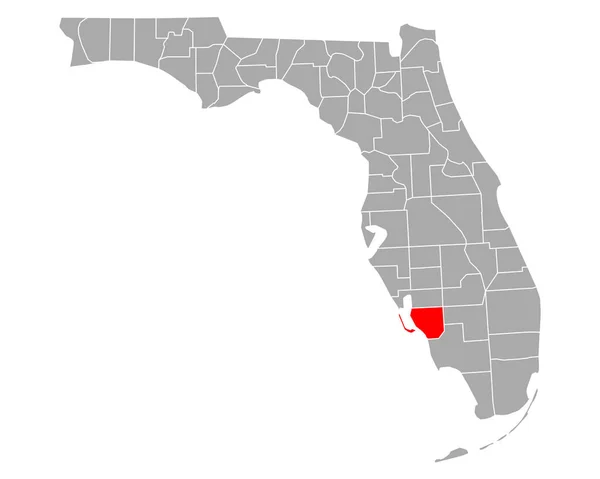 Mapa Lee Florida — Archivo Imágenes Vectoriales