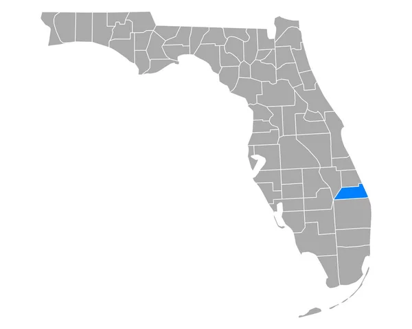 Map Martin Florida — Stock Vector