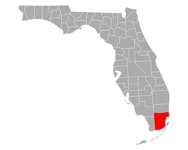 Miami Dade Map Florida — 스톡 벡터