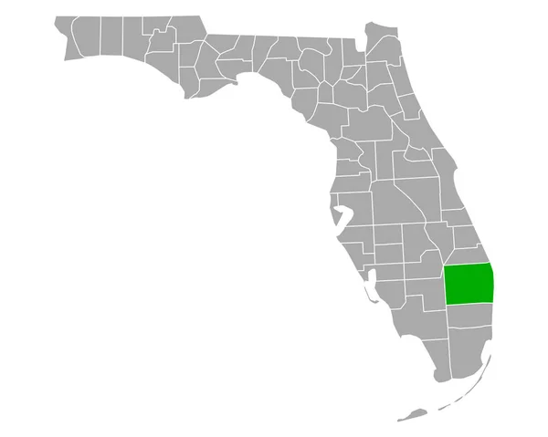 Kaart Van Palm Beach Florida — Stockvector