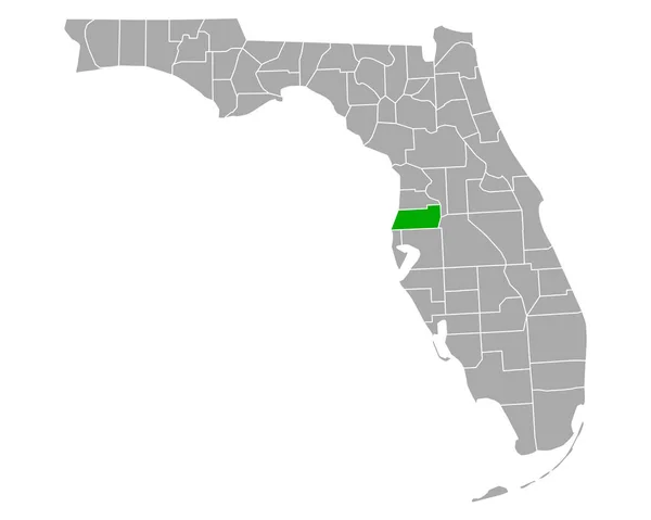 Kaart Van Pasco Florida — Stockvector