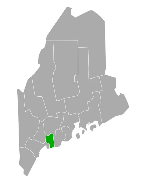 Maine Deki Sagadahoc Haritası — Stok Vektör