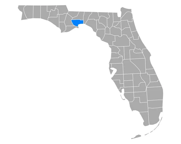 Map Wakulla Florida — Stock Vector