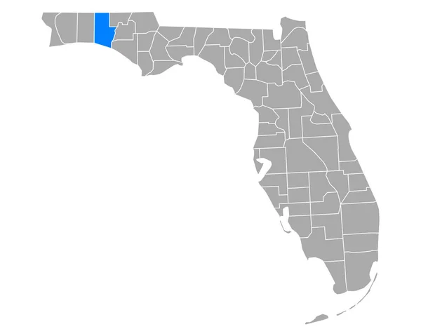 Mapa Waltonu Floridě — Stockový vektor